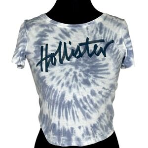 Hollister Tie Dye Logo Baby Tee Y2K Graphic T Shirt Women Small